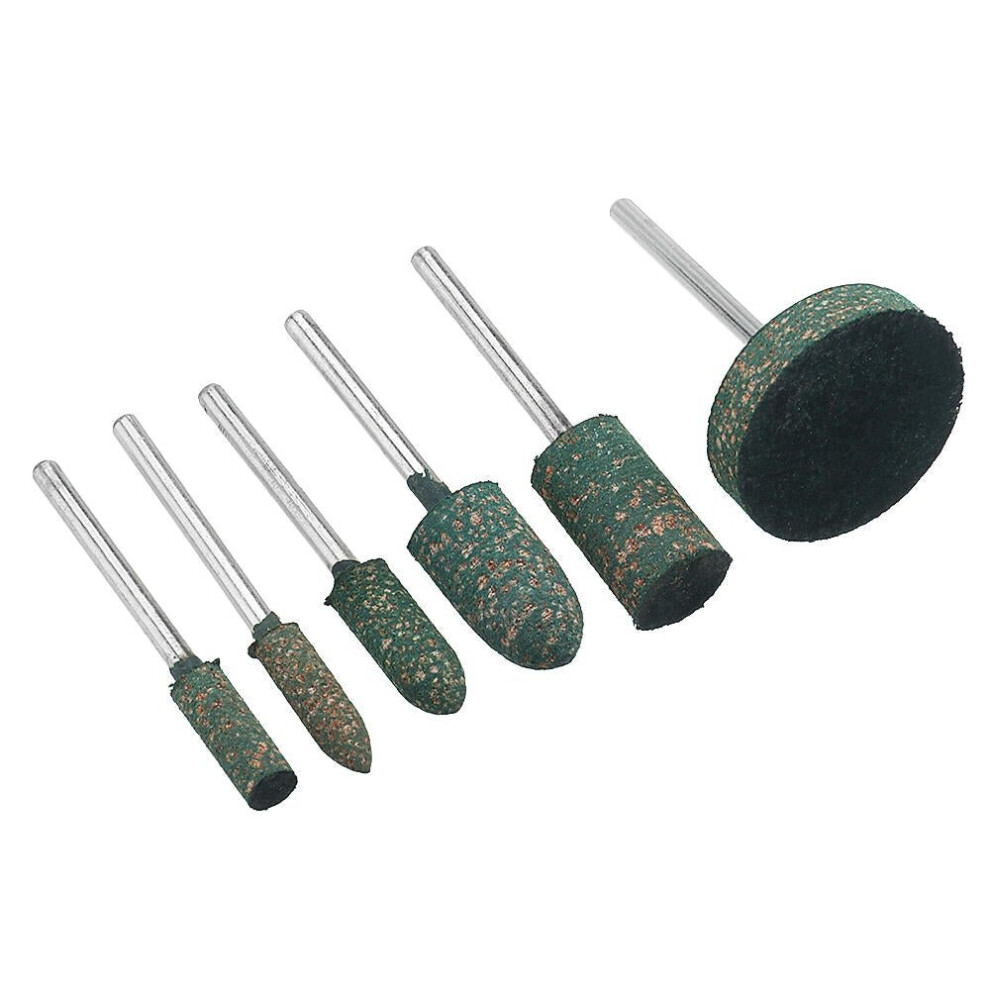 6pcs 3mm Sesame Rubber Polishing Grinding Head for Polishing Metal Wood Grinder Rotary Tools