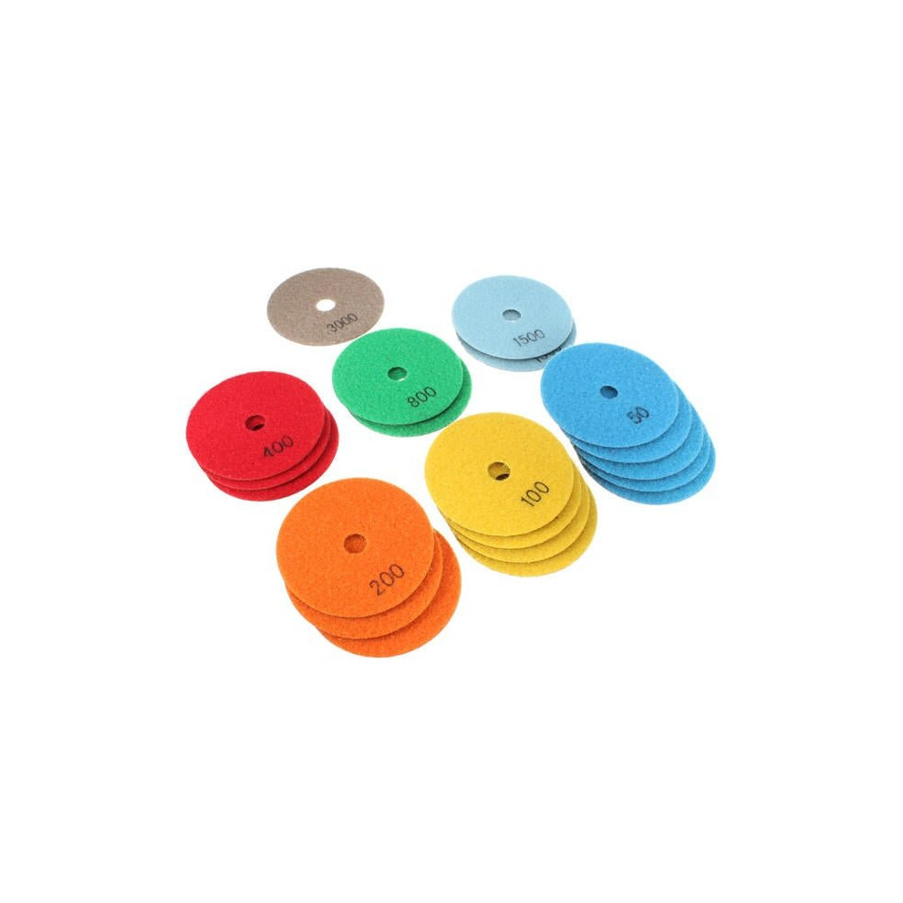 20Pcs 4 Inch 50-3000 Grit Diamond Polishing Pads For Granite Stone Concrete Marble 3654659404633