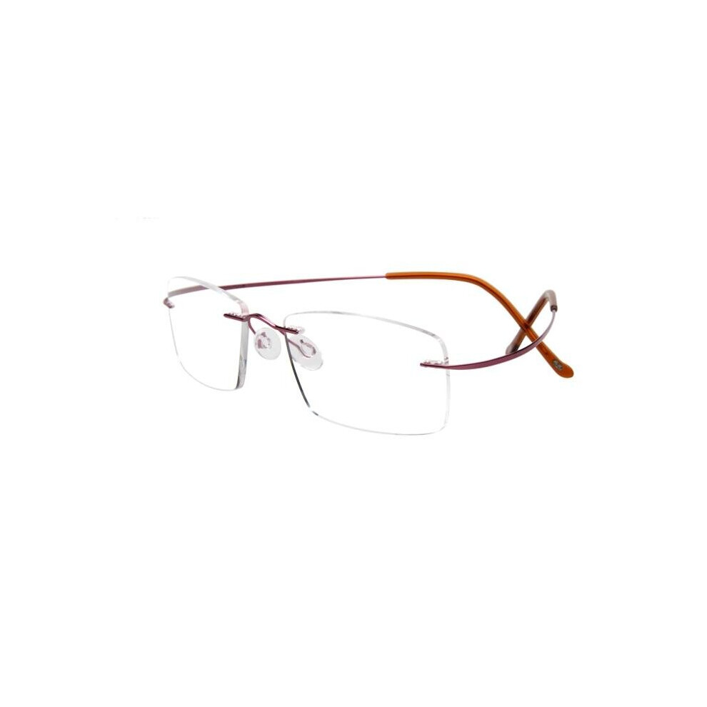 (Purple, 2) Reading Glasses Titanium Light Flexible Resin Presbyopic