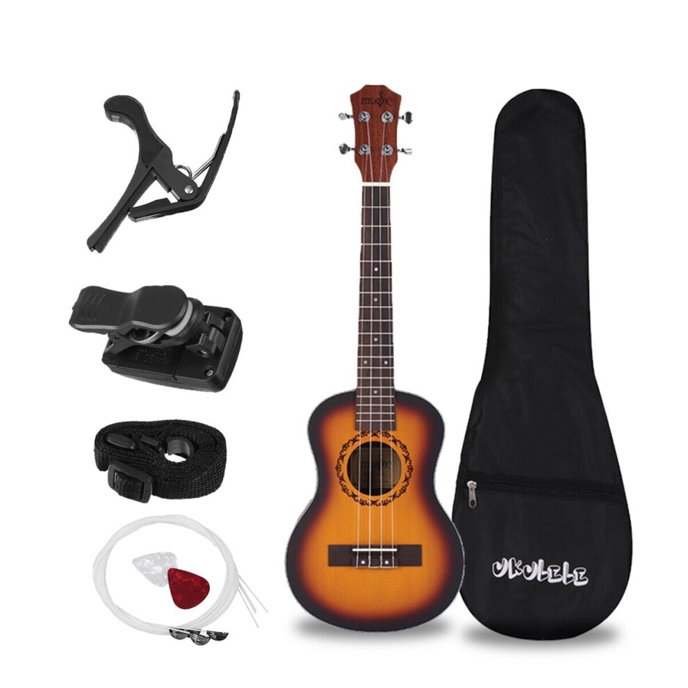 26 Inch 4 Strings Spruce Ukulele w/Gig Bag,Tuner,Capo,Nylon Strings,Picks,Strap for Beginners,Adults