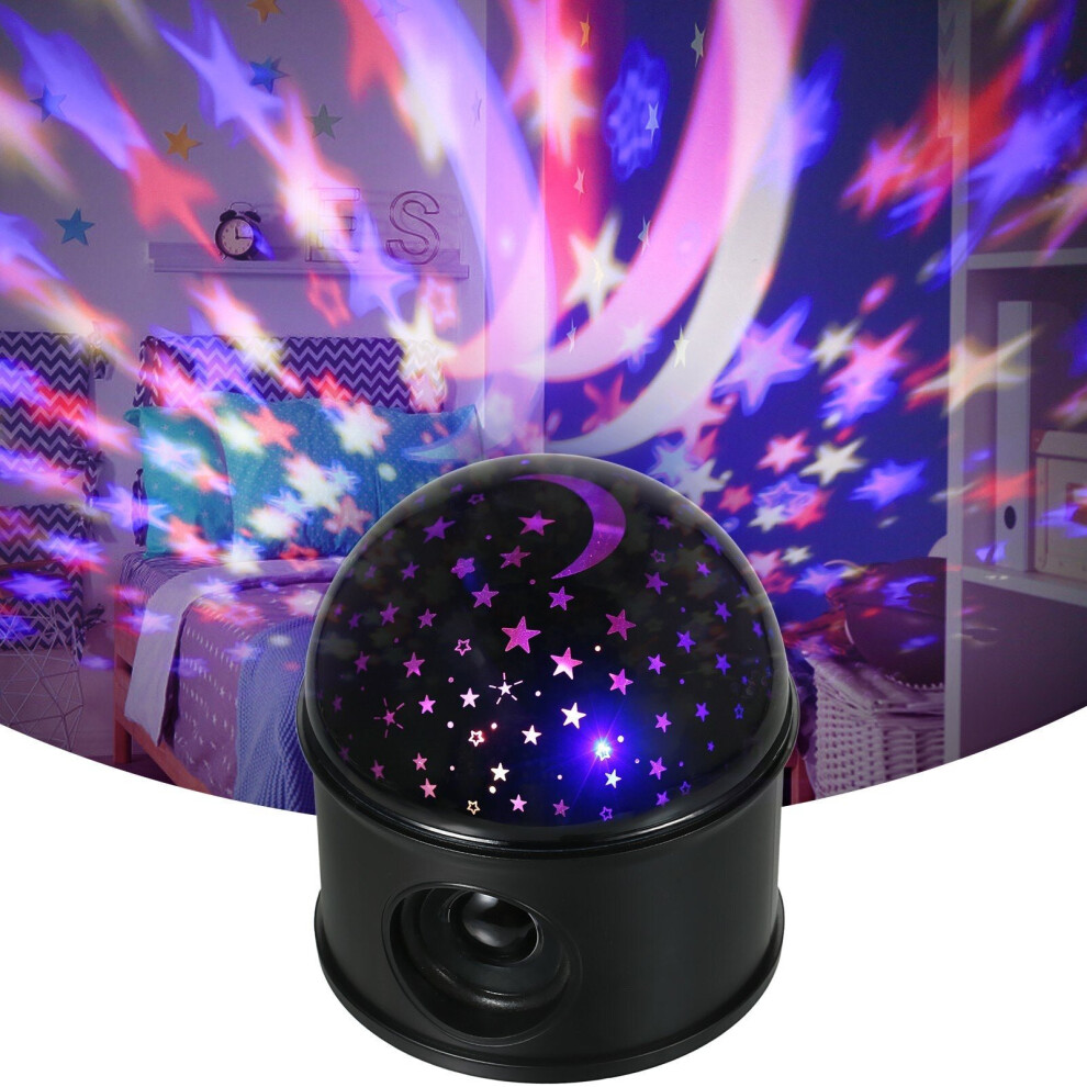 (Black Christmas) LEDs Ball Light Projector Light BT Music Speaker Player 360 Rotation Projector for Bedroom DJ Party Lamp USB Powered Projector Night Light
