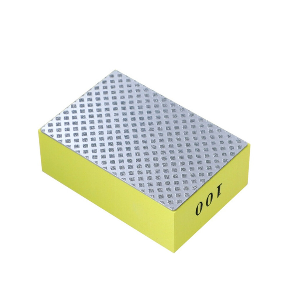 (Yellow) Diamond Hand Polishing Pad Glass Ceramic Tile Stone Trimming Tool Polishing Deburring Wipe Board Manual Tool