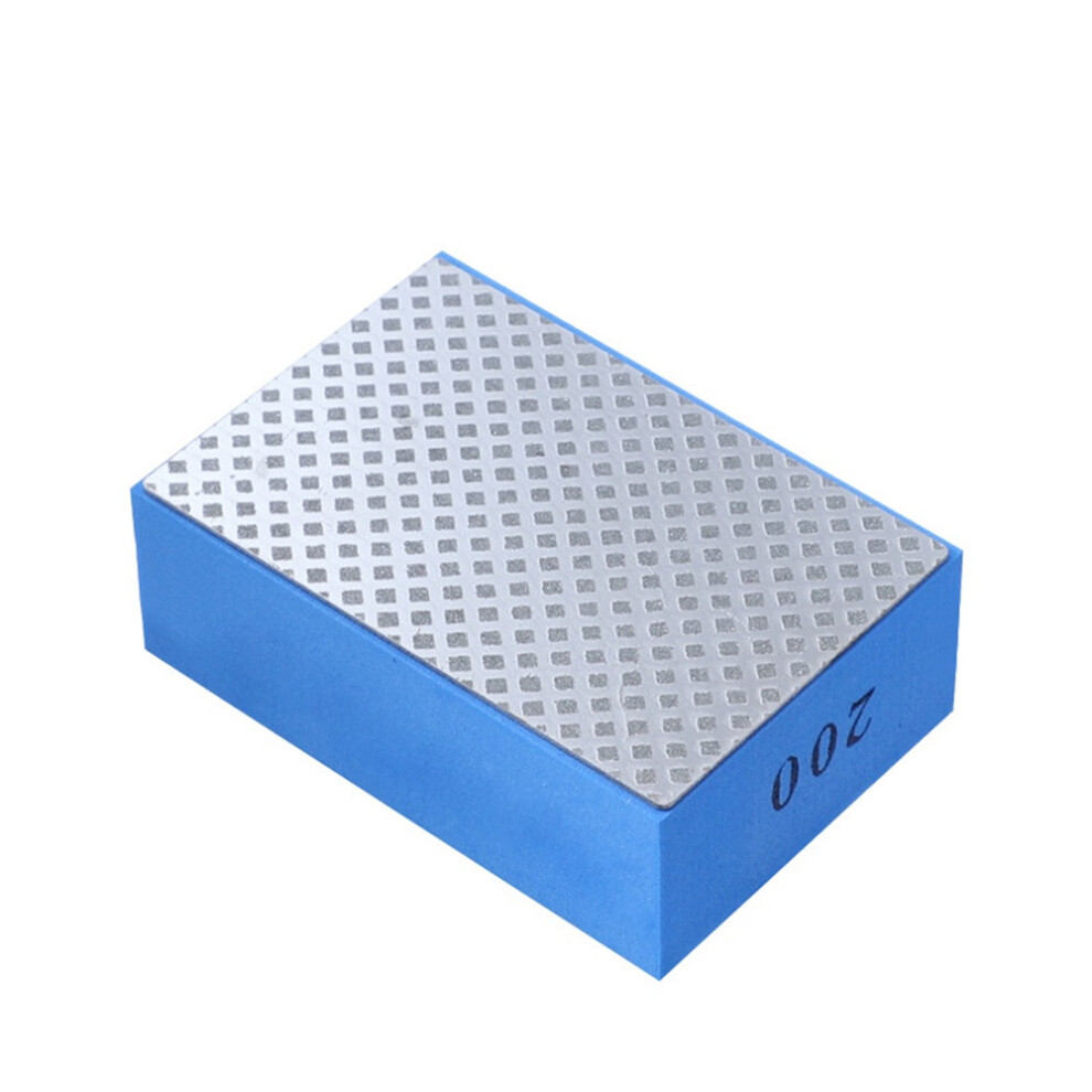 (Blue) Diamond Hand Polishing Pad Glass Ceramic Tile Stone Trimming Tool Polishing Deburring Wipe Board Manual Tool