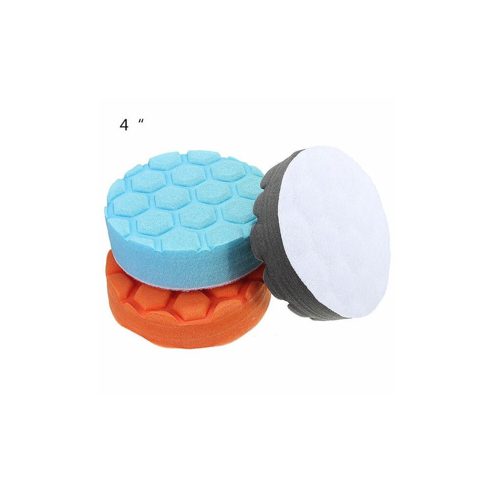 (4 Inch) 3pcs 4/5/7 Inch Buff Polishing Pad kit for Car Polisher