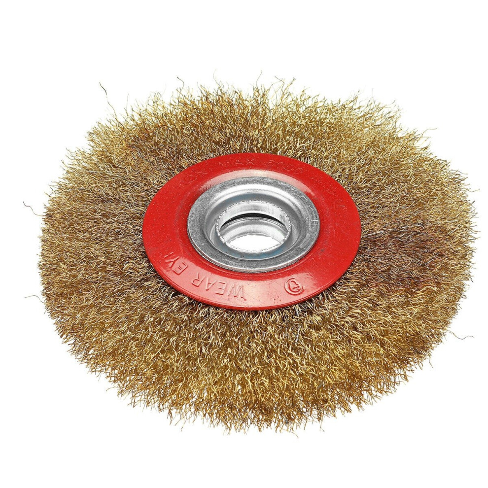 (4 Inch) 4/5/6 Inch Steel Flat Wire Brush Wheel Polishing Sanding Wheel for Angle Grinder