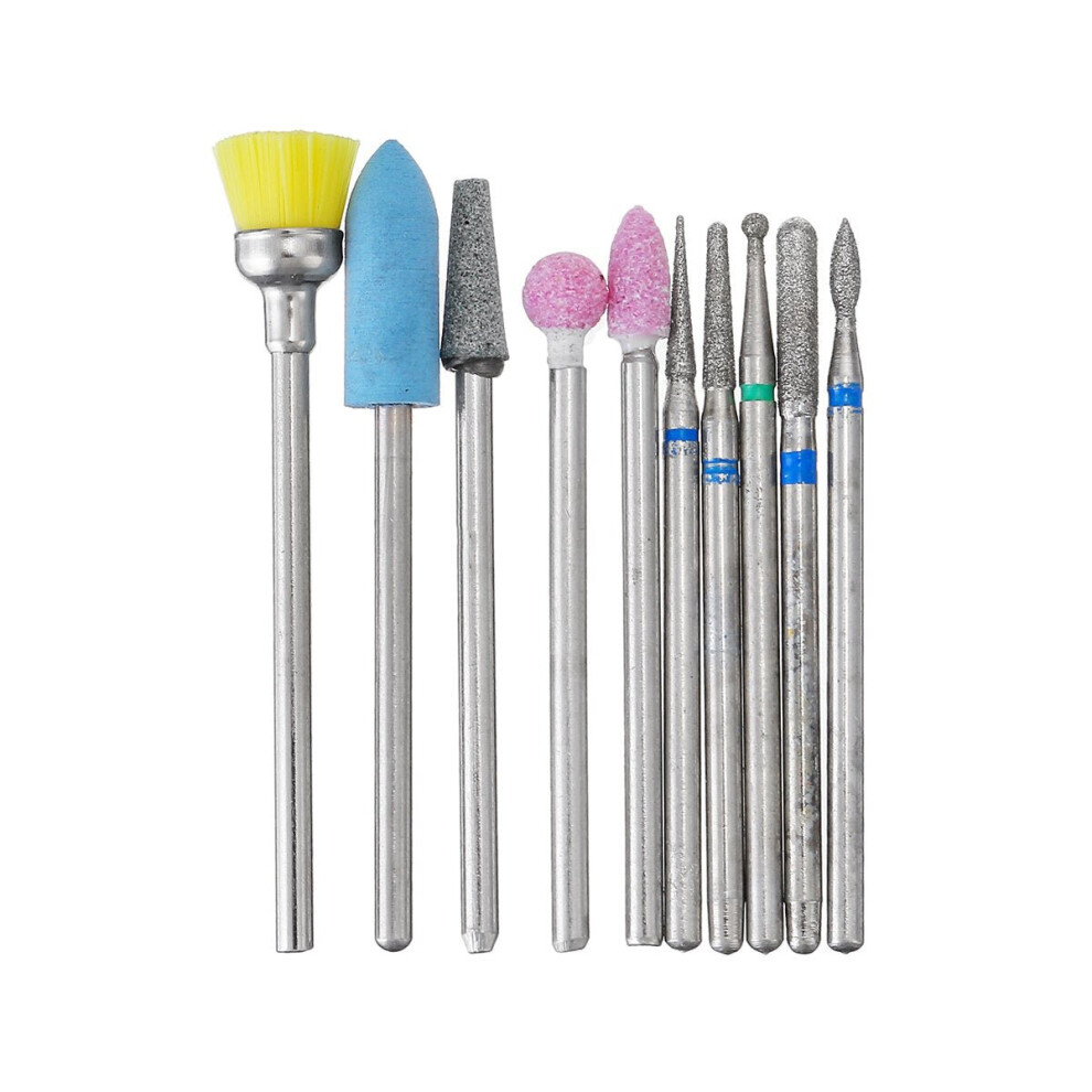 (2) 10pcs Grinding Head Polishing Drill Bits Diamond Bit for Electric Machine