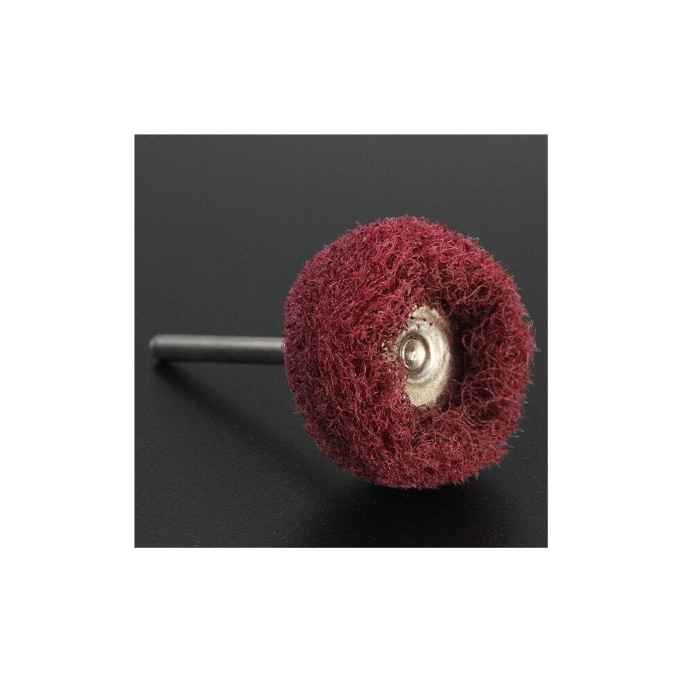 (Red) Polishers Buffers Abrasive 3Mm Shank Scouring Pad Grinding Head Fits For Dremel 6112211860268