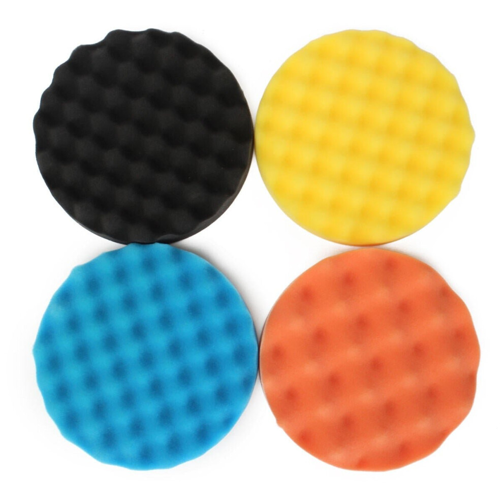 4pcs 7 Inch/180mm Waffle Polishing Buffing Pad Waxing Sponge Polishing for Rotary Tool