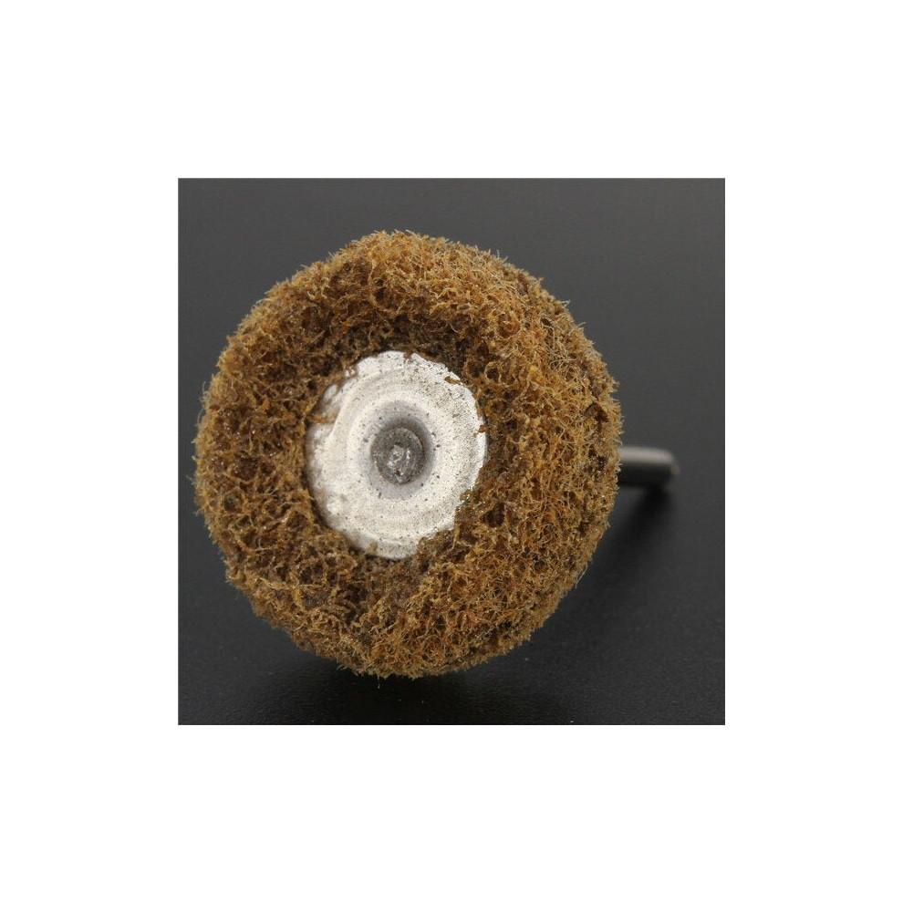 (Yellow) Polishers Buffers Abrasive 3Mm Shank Scouring Pad Grinding Head Fits For Dremel 6112211860282
