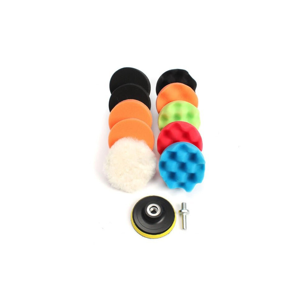(3 Inch) 11pcs 3/5/6/7 Inch Waffle Buffer Polishing Pad Set For Car Polisher