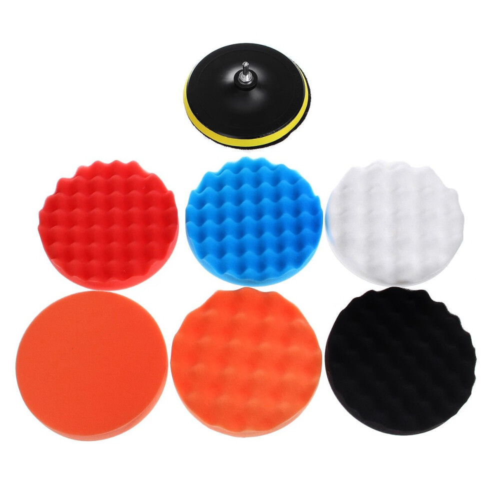 (7 Inch) 9Pcs 6 Inch 7 Inch Sponge Buffing Polishing Pad Buffer Kit For Electric Auto Polishers 6112211859682