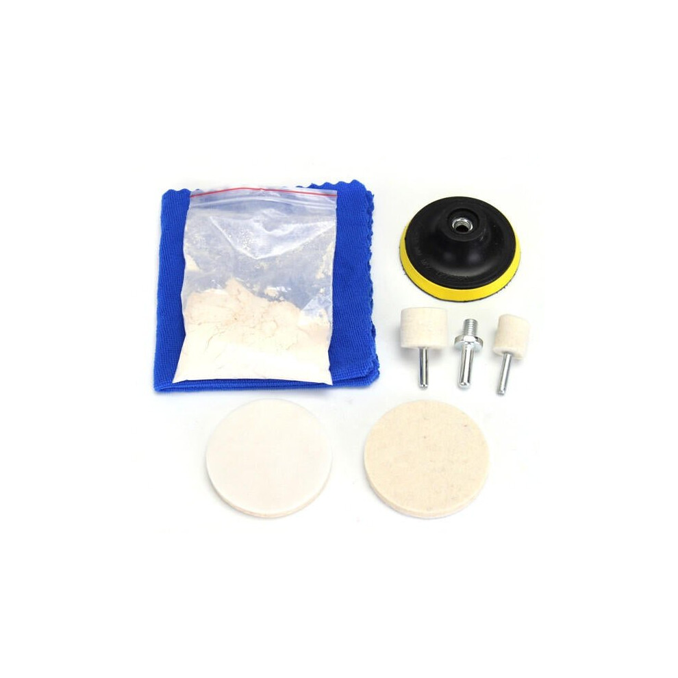 8Pcs Glass Plolishing Tool 70G Cerium Oxide Polishing Powder And Polishing Wheel 3654659058188