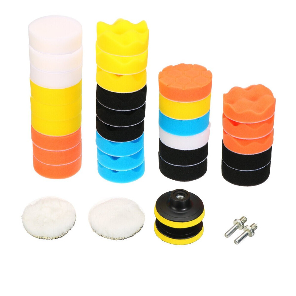35Pcs 3 Inch Sponge Woolen Buffing Pad Waxing Polishing Pad 3654659443809