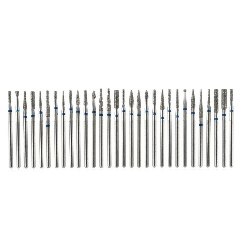 (C) 30Pcs Diamond Grinding Head Tungsten Carbide Grinding Polishing Bits for Nail