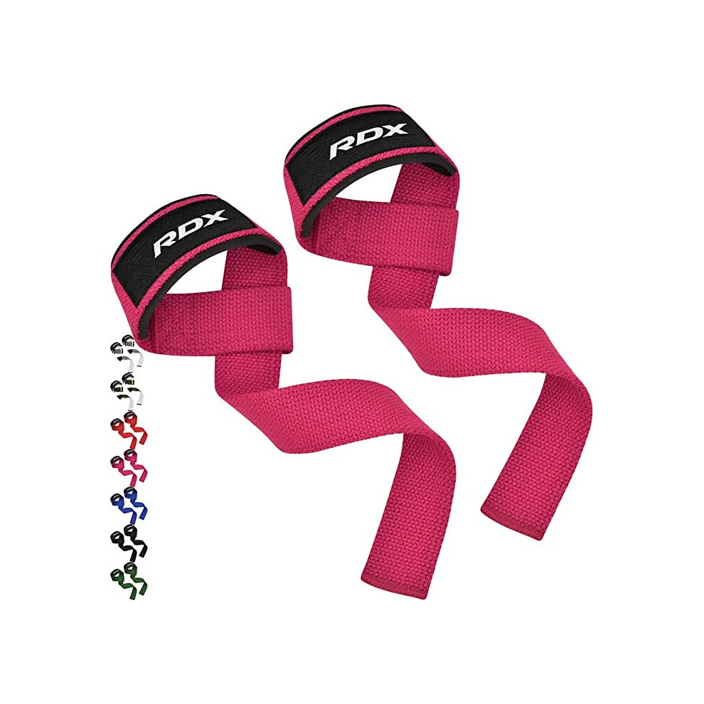 (Pink) RDX Weight Lifting Straps Deadlifting 5MM Neoprene