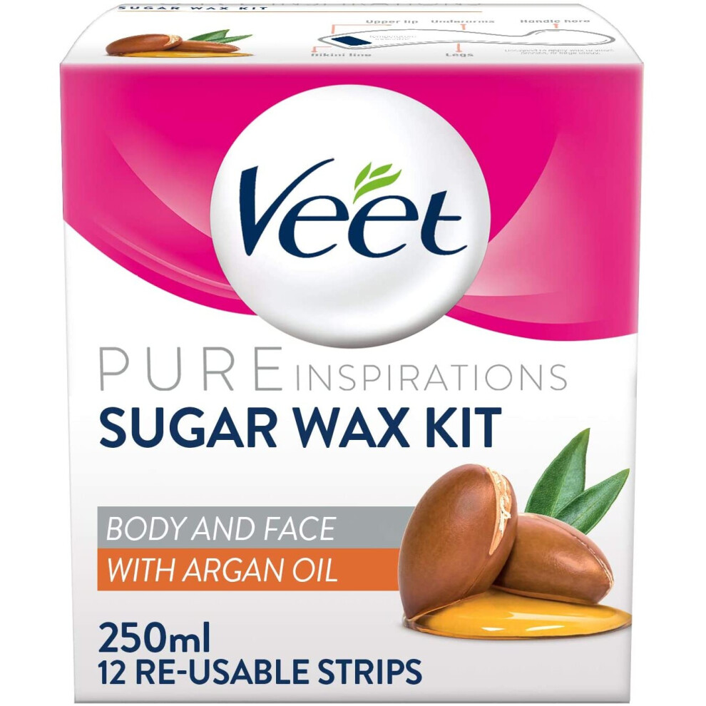 Veet - Pure Inspirations Hair Removal Sugar Wax Kit Argan Oil - 250ml