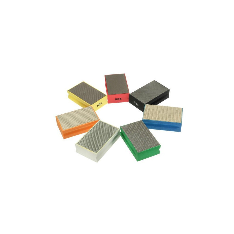 (Green) 95*58mm 60-3000 Grit Diamond Hand Pad For Granite Concrete Marble Glass Polishing