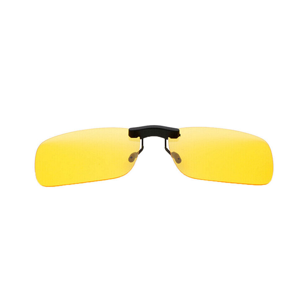 (Yellow) Sunglasses Polarized Clip On Driving Day Vision UV400 Lens Night Vision