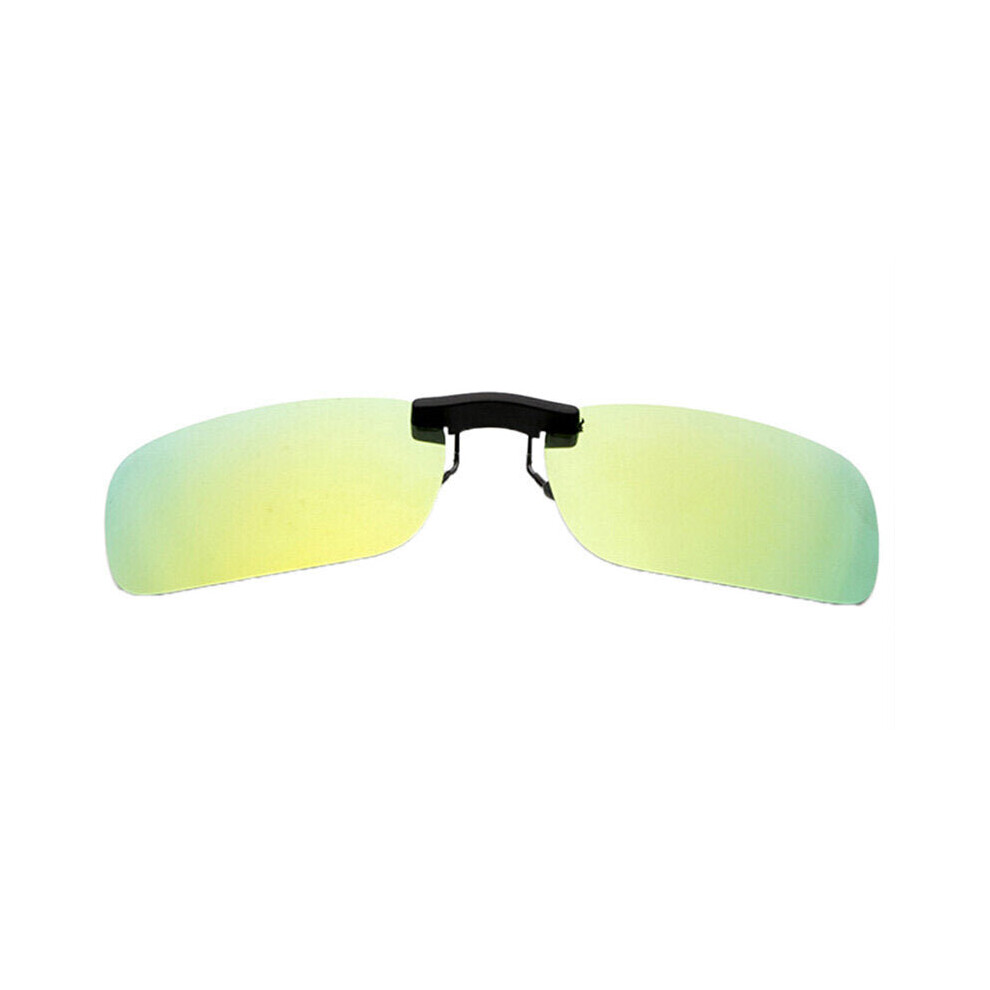 (Green & Yellow) Sunglasses Polarized Clip On Driving Day Vision UV400 Lens Night Vision