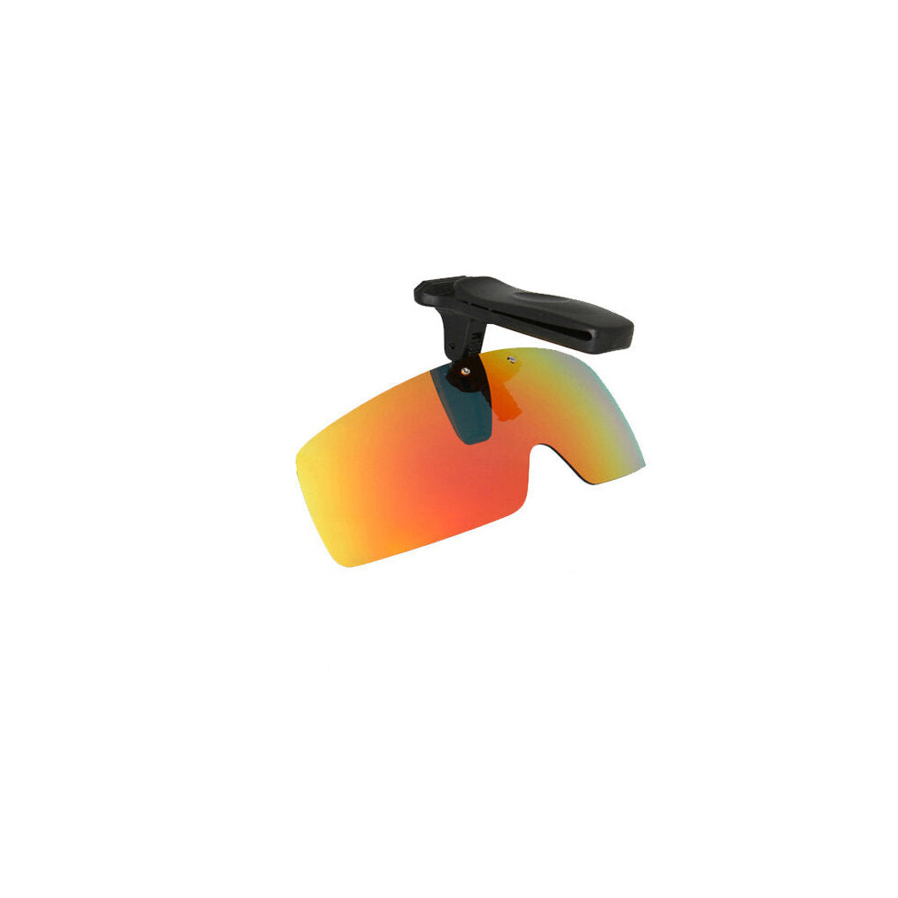 (Color film yellow) Unisex Sunglasses Polarized UV Protection Clip-On Cap Lens Cycling Driving