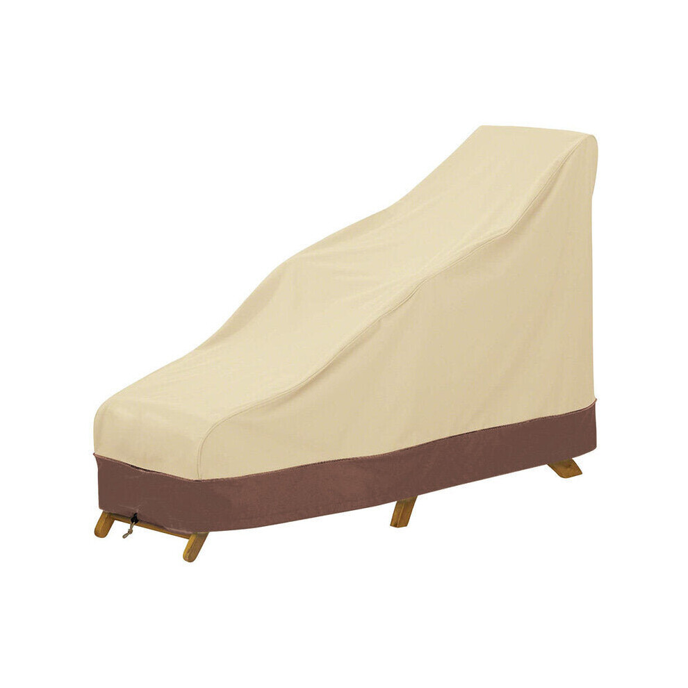 (XL) 600D Waterproof Chair Cover Patio Chaise Lounge Protector Heavy Duty UV Resistant Furniture Covers Outdoor Garden