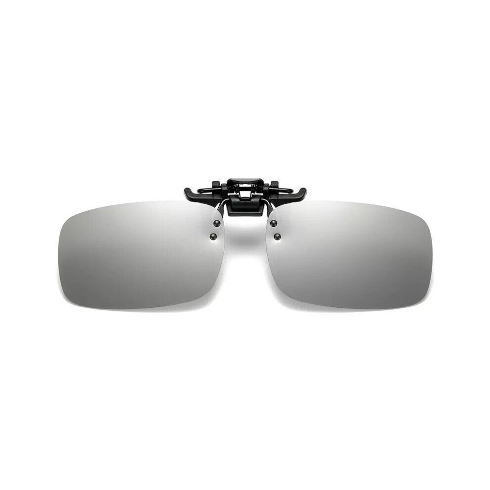 (White) Unisex Sunglasses Polarized Clip on For Driving Cycling Night Vision Square