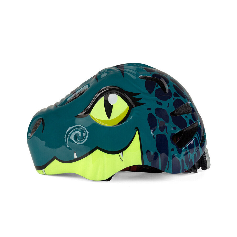 (Dark Green) Cartoon Dinosaur Kids Bicycle Helmets Children Cycling Skating Scooting Helmet Kid Headpiece For Outdoor Sports Riding Skating