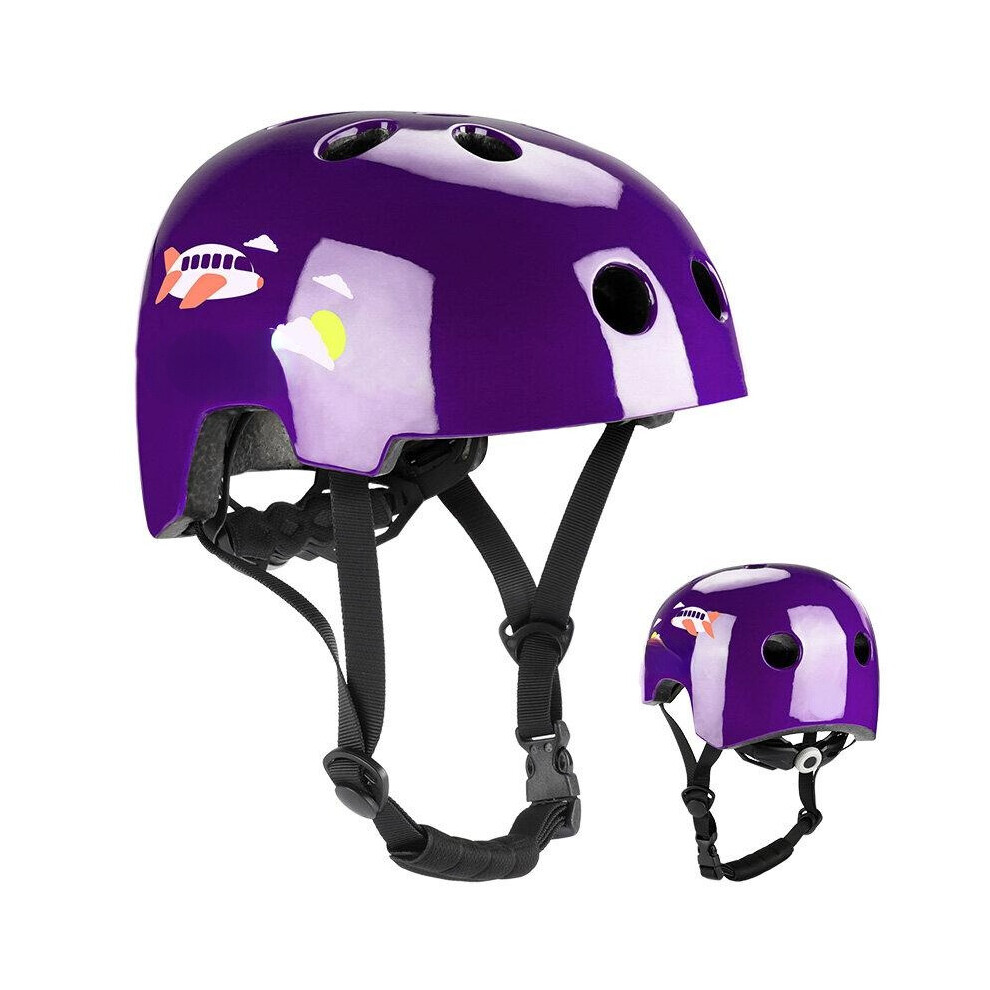 (Dark Purple) Children's Bicycle Helmet Cycling Safety Caps EPS Durable Acooter Balance Bike Helmet Protection Equipment Children's Gifts