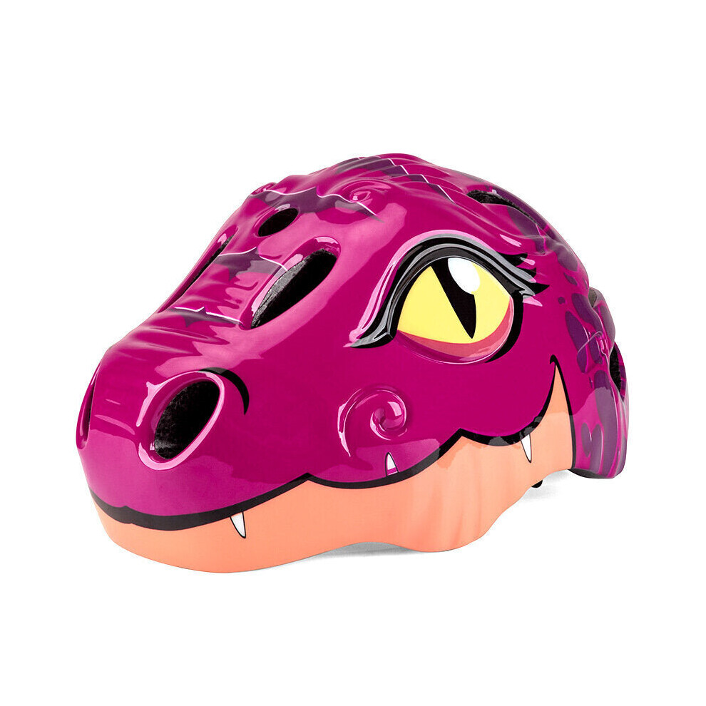 (Magenta) Cartoon Dinosaur Kids Bicycle Helmets Children Cycling Skating Scooting Helmet Kid Headpiece For Outdoor Sports Riding Skating