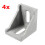 4Pcs Corner Bracket Cast Aluminum Angle Corner Joint 40x40mm 1