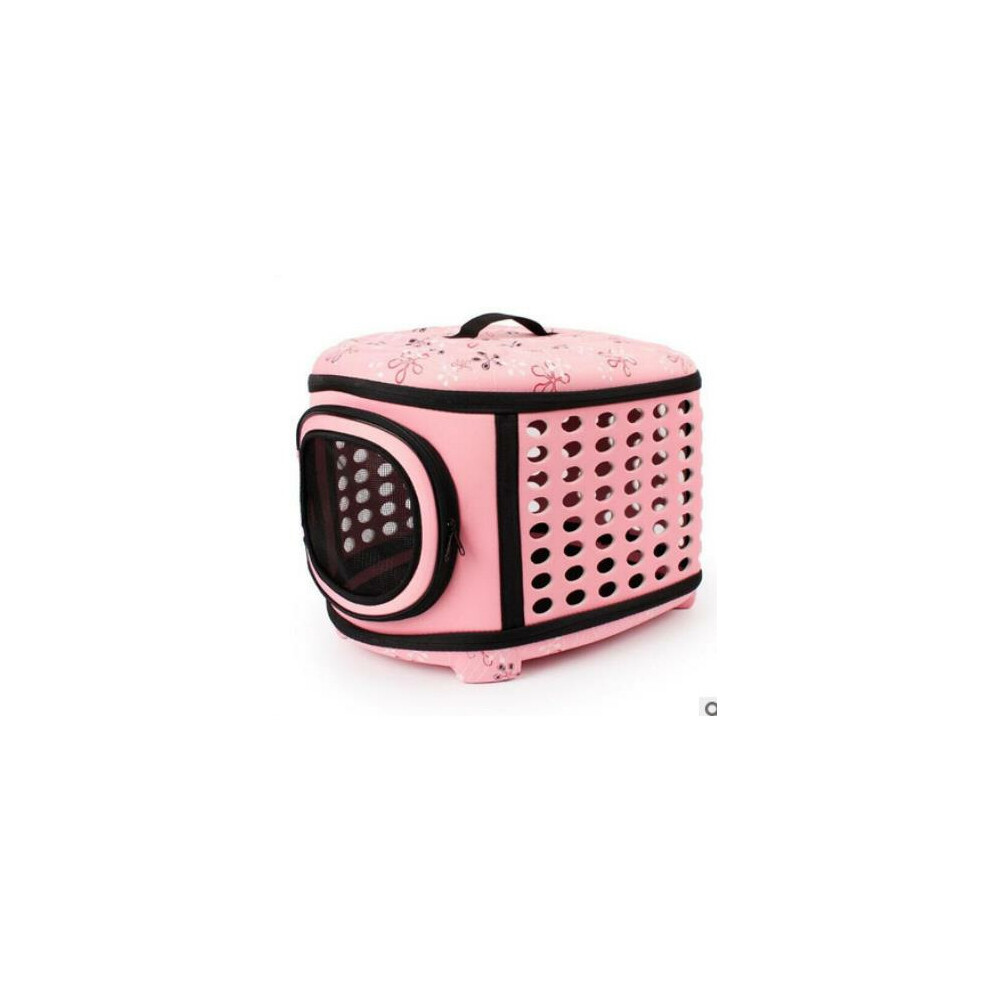 (Pink) Small Pet Dog Cat Puppy Carrier Portable Cage Crate Transporter Bag