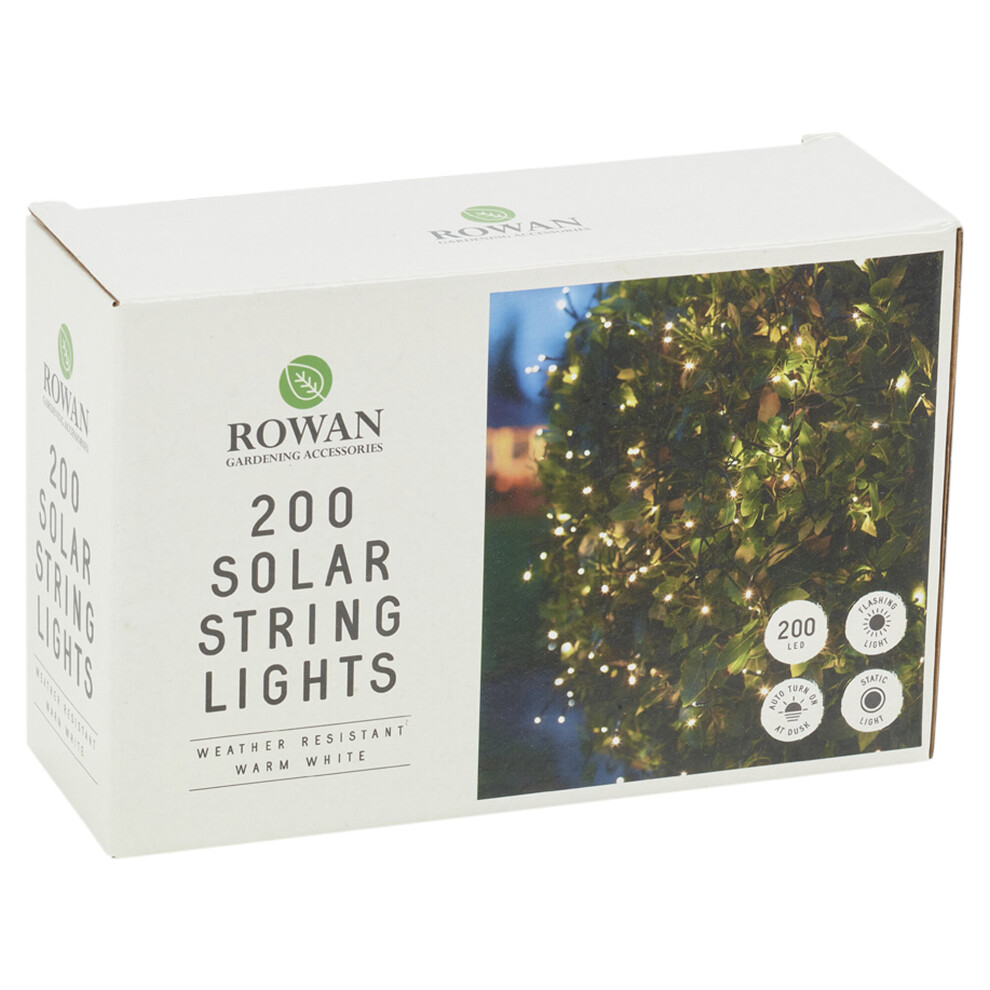 200 Warm White Outdoor Battery Solar Powered LED String Fairy Lights