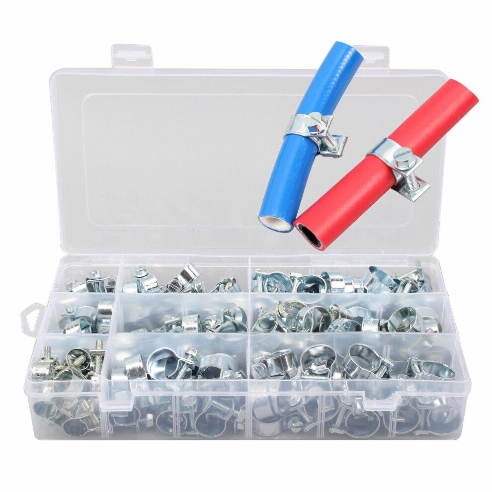 135Pcs Hose Clamps Clips For Silicone Turbo Pipe Hose Coupler Fastener Pipe Clip Assortment Kit 3654659460165