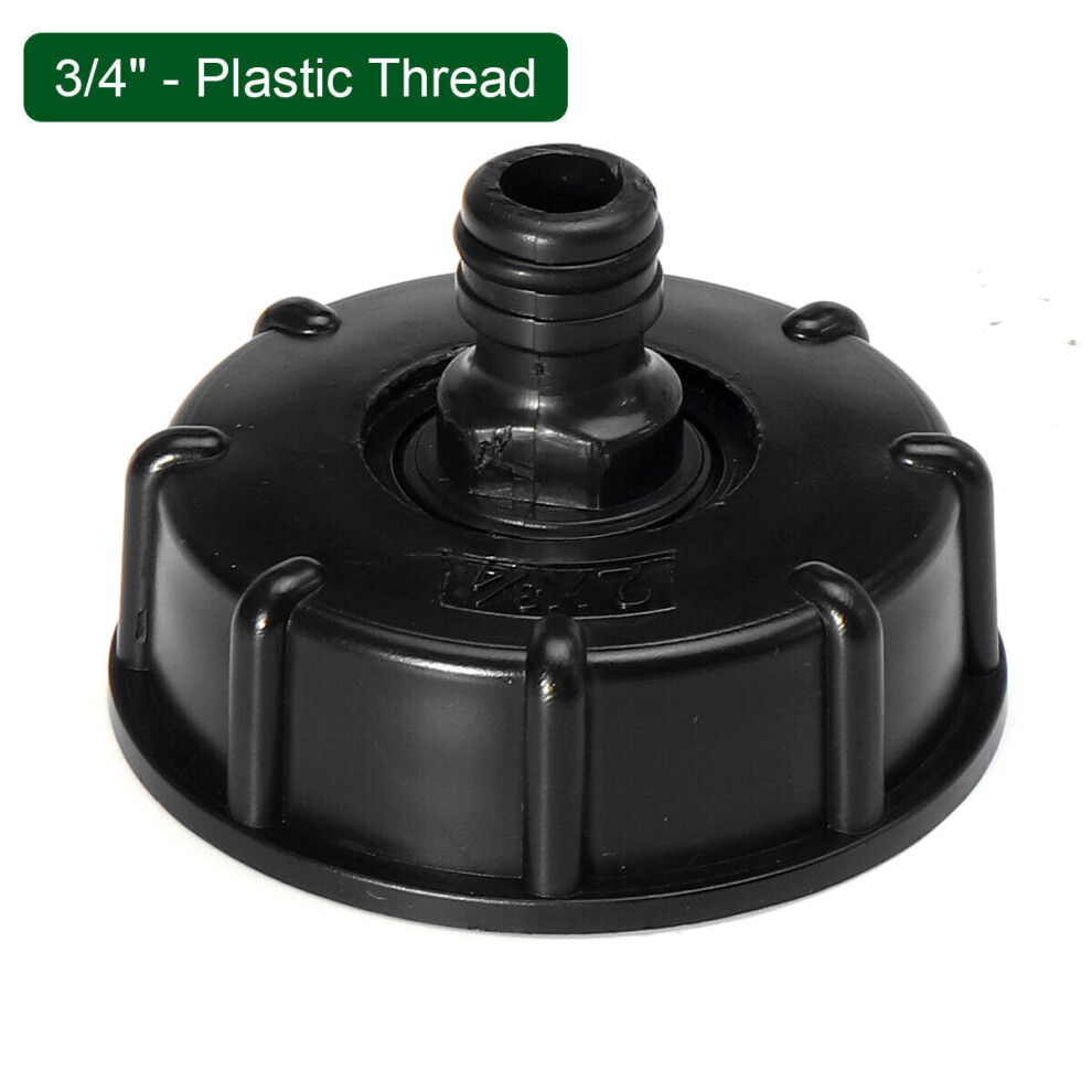 (3/4"Plastic Thread) Tank Garden Hose Threaded Cap 1/2" 3/4" Adapter Connector Fitting Black