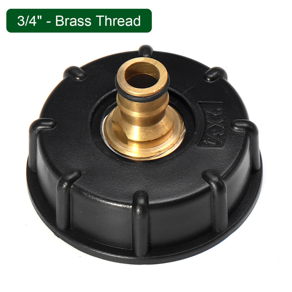 (1/2"Brass Thread) Tank Garden Hose Threaded Cap 1/2" 3/4" Adapter Connector Fitting Black