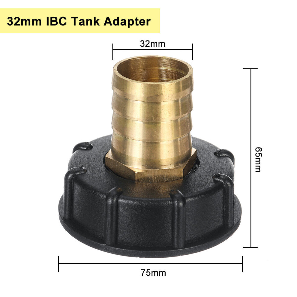 (32mm) 3/4 Inch 1 Tank Adapter Ball Valve Thread Cap Garden Hose Connector