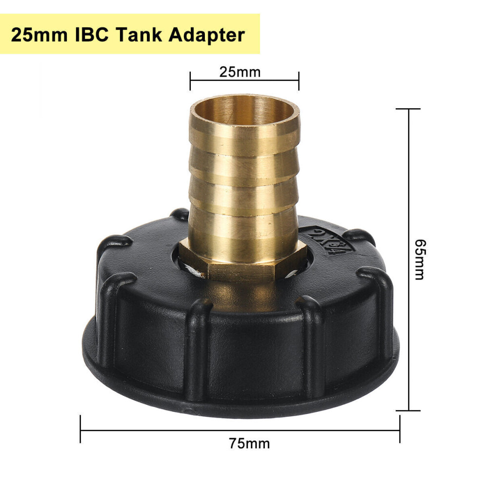 (25mm) 3/4 Inch 1 Tank Adapter Ball Valve Thread Cap Garden Hose Connector