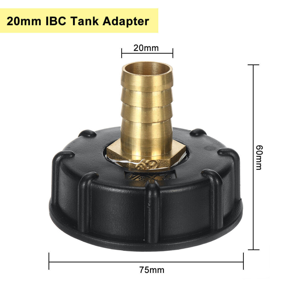 (20mm) 3/4 Inch 1 Tank Adapter Ball Valve Thread Cap Garden Hose Connector