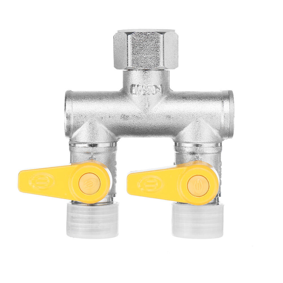 (Two Outlet Splitter) 1/2'' Garden Hose Maniford Quick Connector 2 Outlet Two Way Splitter Valve Adapter for Washing Machine Faucet