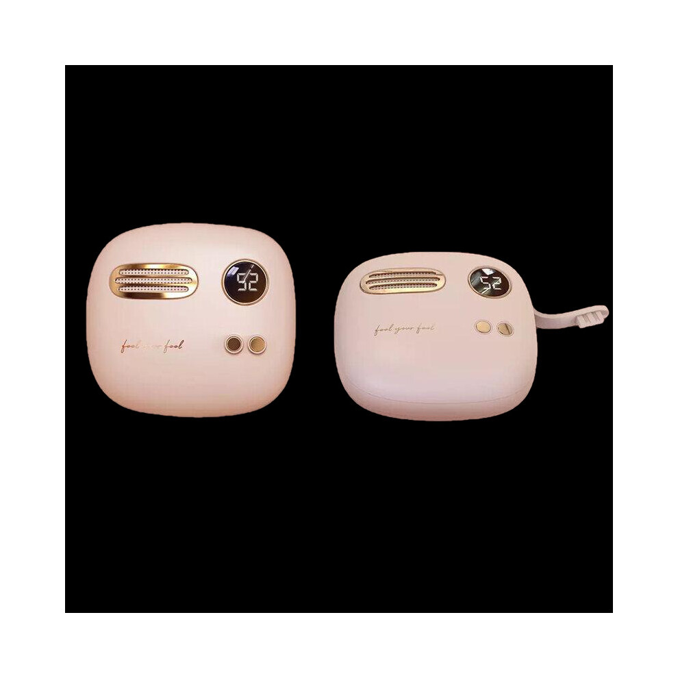 (Red) 2 in 1 Hand Warmer Mini Mobile Power Bank USB Rechargeable 5000mAh Long Battery Life Electric Warming Treasure