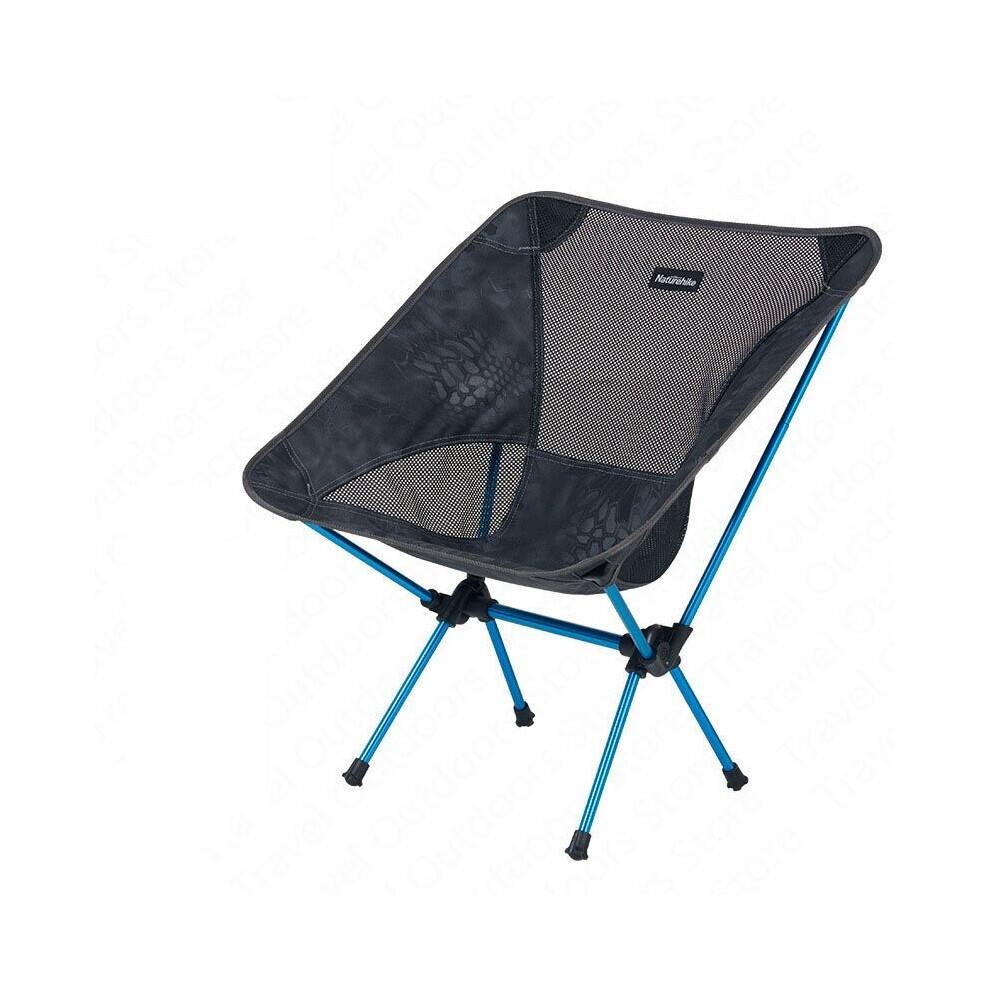 (Blue) Portable Folding Camping Chair Beach Hiking Picnic Seat Extended Fishing Tools Chair For Travel