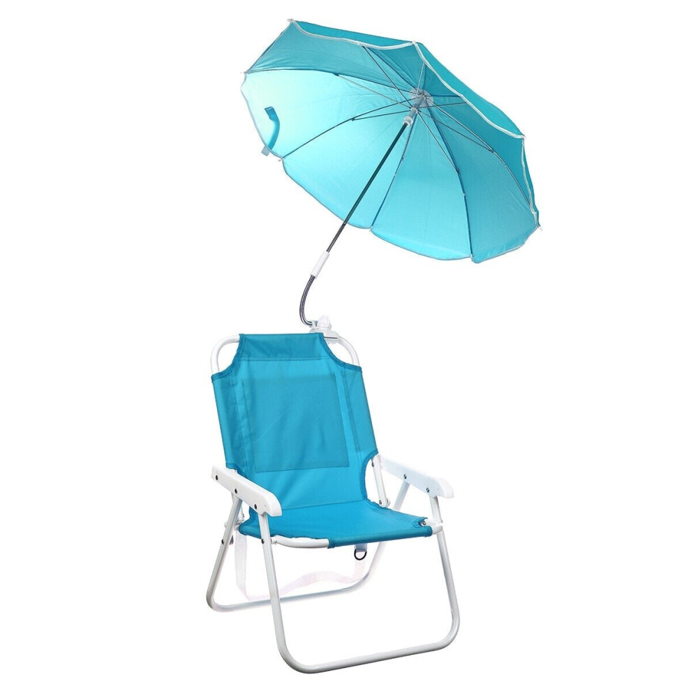 (Type A) Outdoor Child Beach Chair Folding Chair with Umbrella and behind pocket