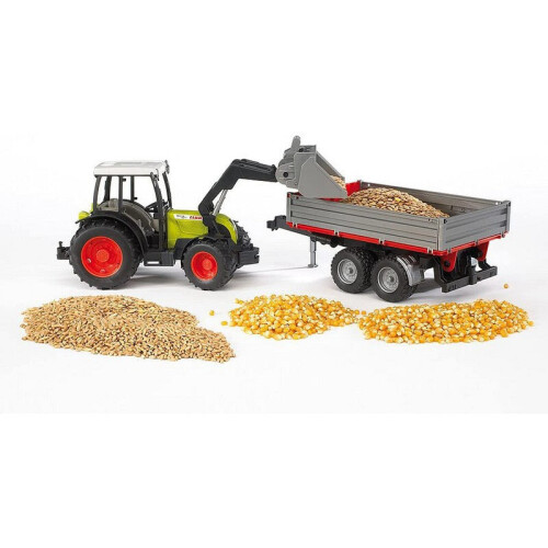 Bruder Bruder Claas Nectis 267F With Frontloader & Tipping Trailer 1:16 Scale