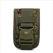 (camouflage) Tactical Waist Pack Shockproof Double Phone Pouch Wallet Card Hand Bag Gun Accessory for Camping