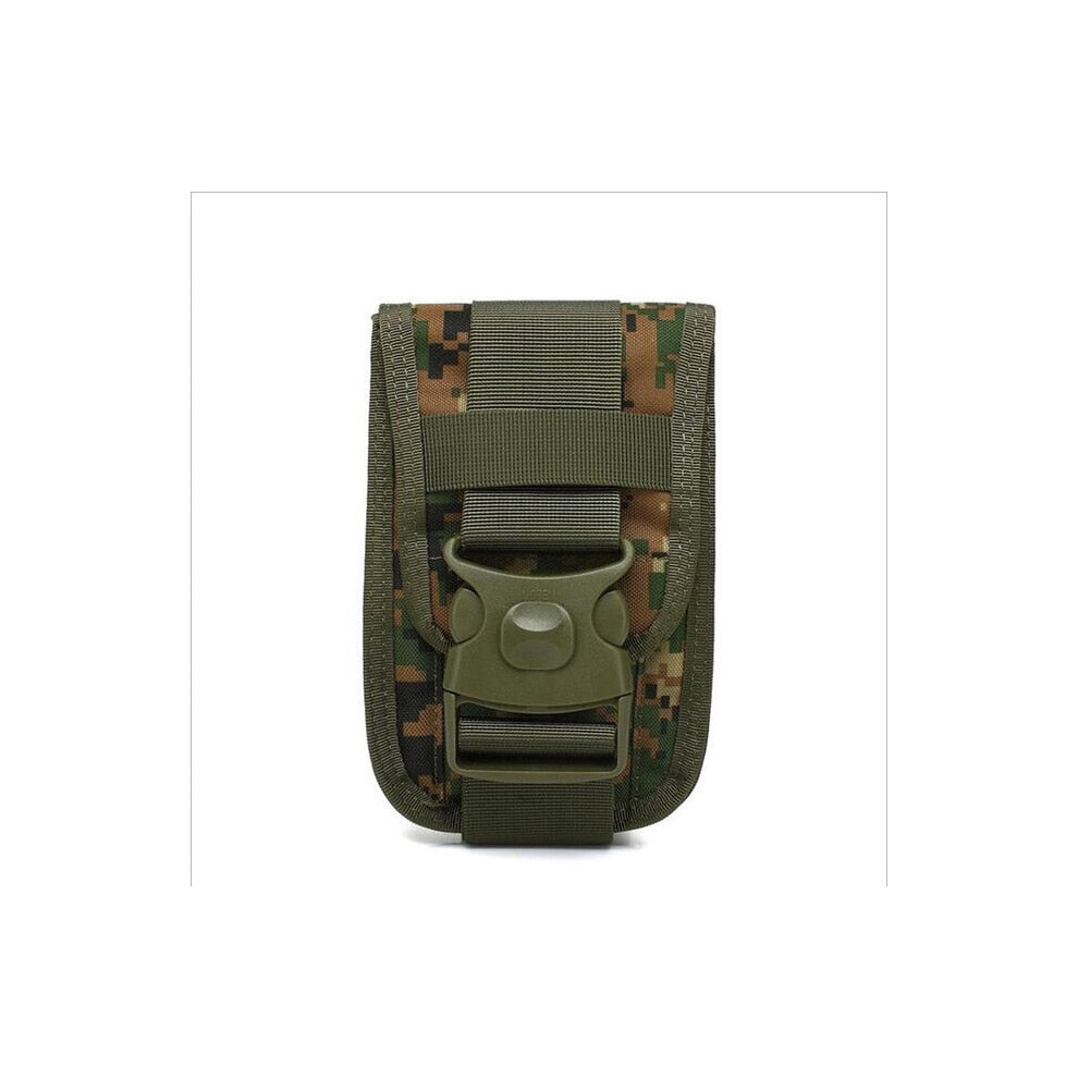 (camouflage) Tactical Waist Pack Shockproof Double Phone Pouch Wallet Card Hand Bag Gun Accessory for Camping