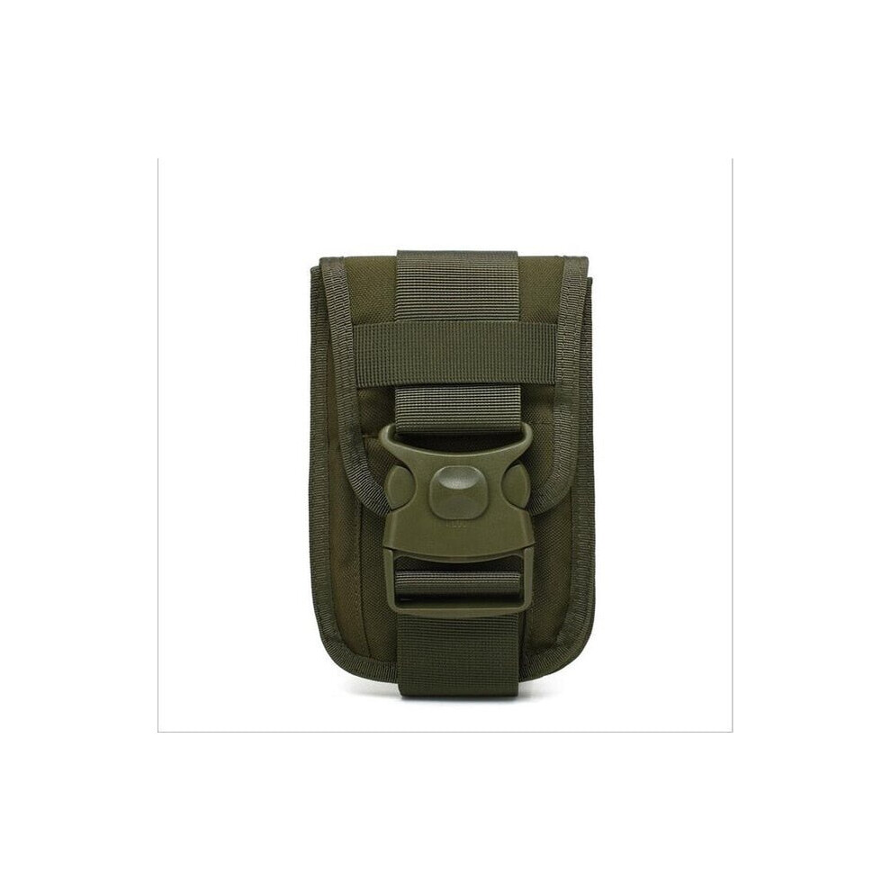 (ArmyGreen) Tactical Waist Pack Shockproof Double Phone Pouch Wallet Card Hand Bag Gun Accessory for Camping