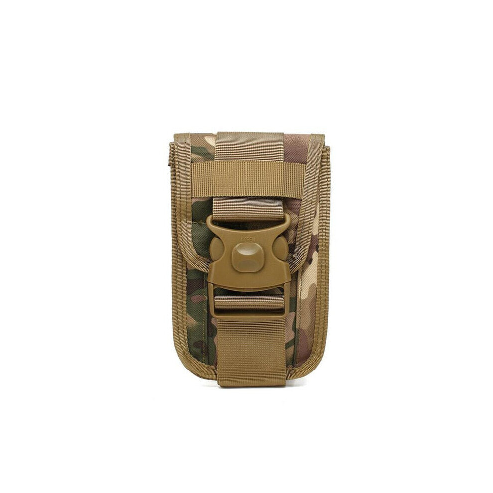 (CP) Tactical Waist Pack Shockproof Double Phone Pouch Wallet Card Hand Bag Gun Accessory for Camping