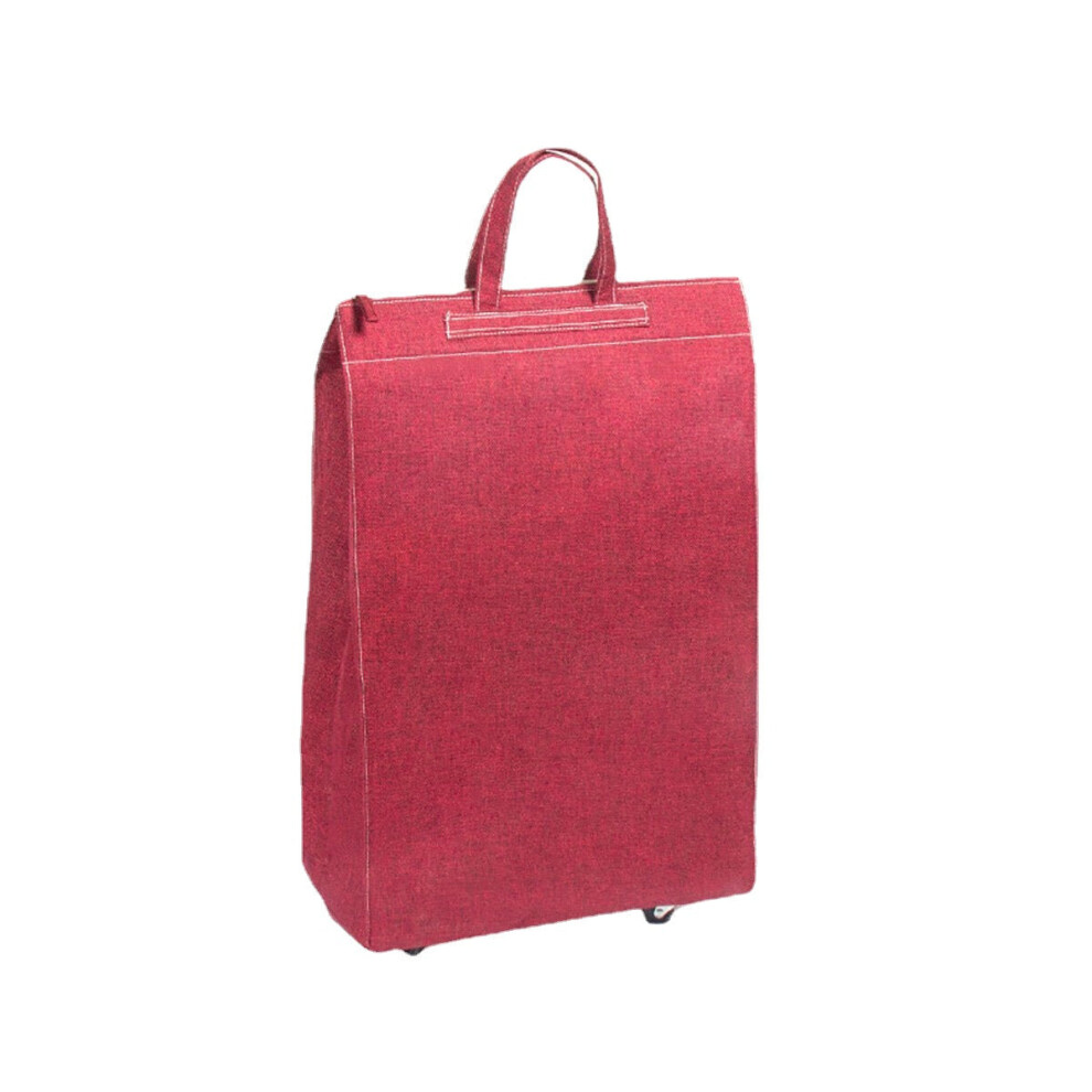 (Red) 2 In 1 Pulley Bag Shopping Bag Portable Luggage Bag Camping Travel Storage Handbag