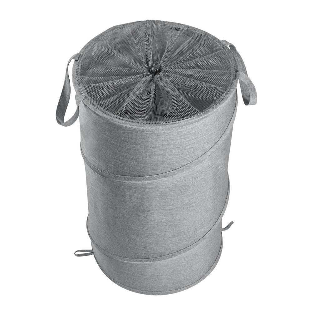 (Grey, B) 38x38x64cm Oxford Cloth Laundry Basket Washing Clothes Storage Bag Folding Basket Bin with Wheels