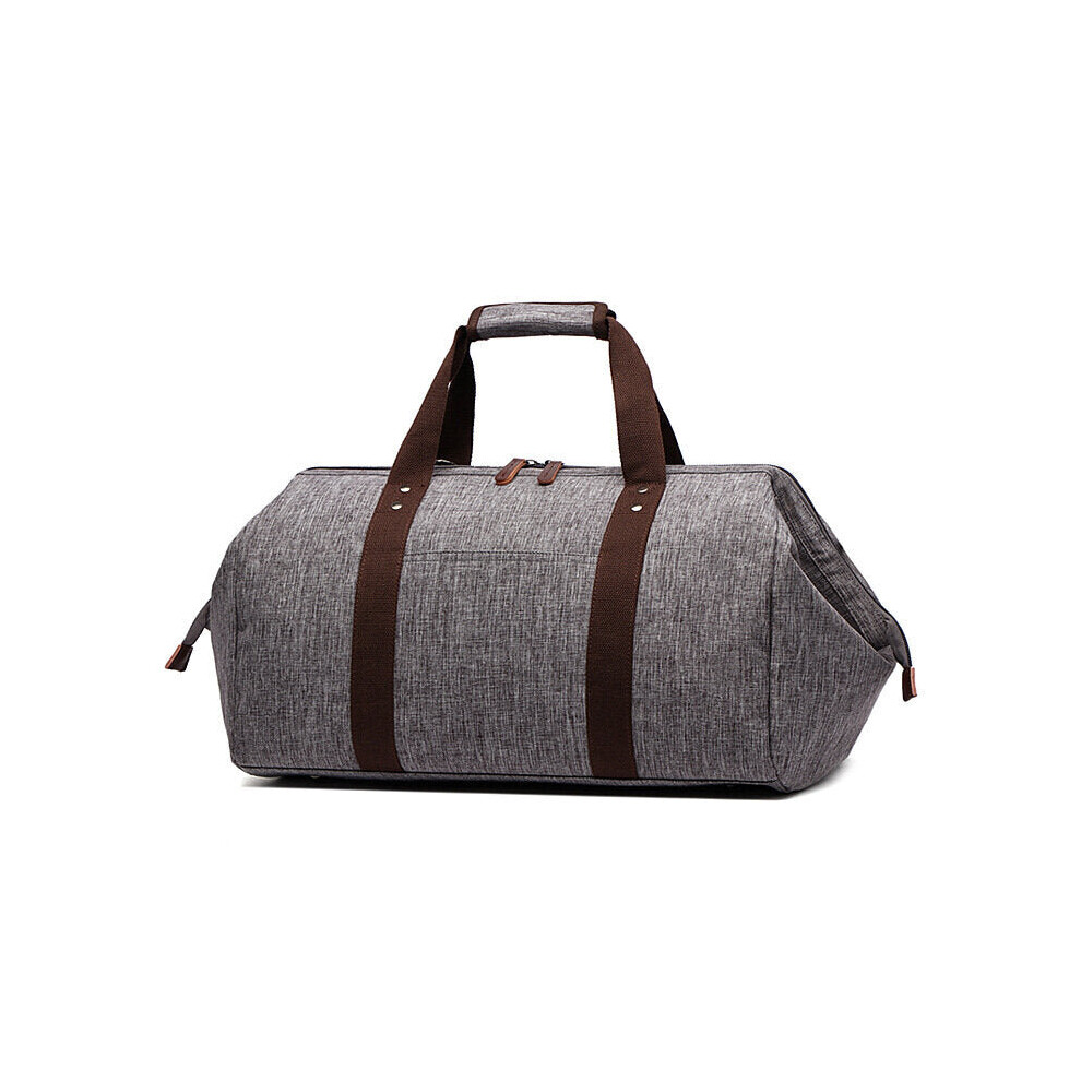 (Grey) 35L Folding Travel Duffel Bag Water Resistant Polyester Sports Gym Luggage Bag Handbag Shoulder Bag-image-OPC-P9NGMVJ-NEW